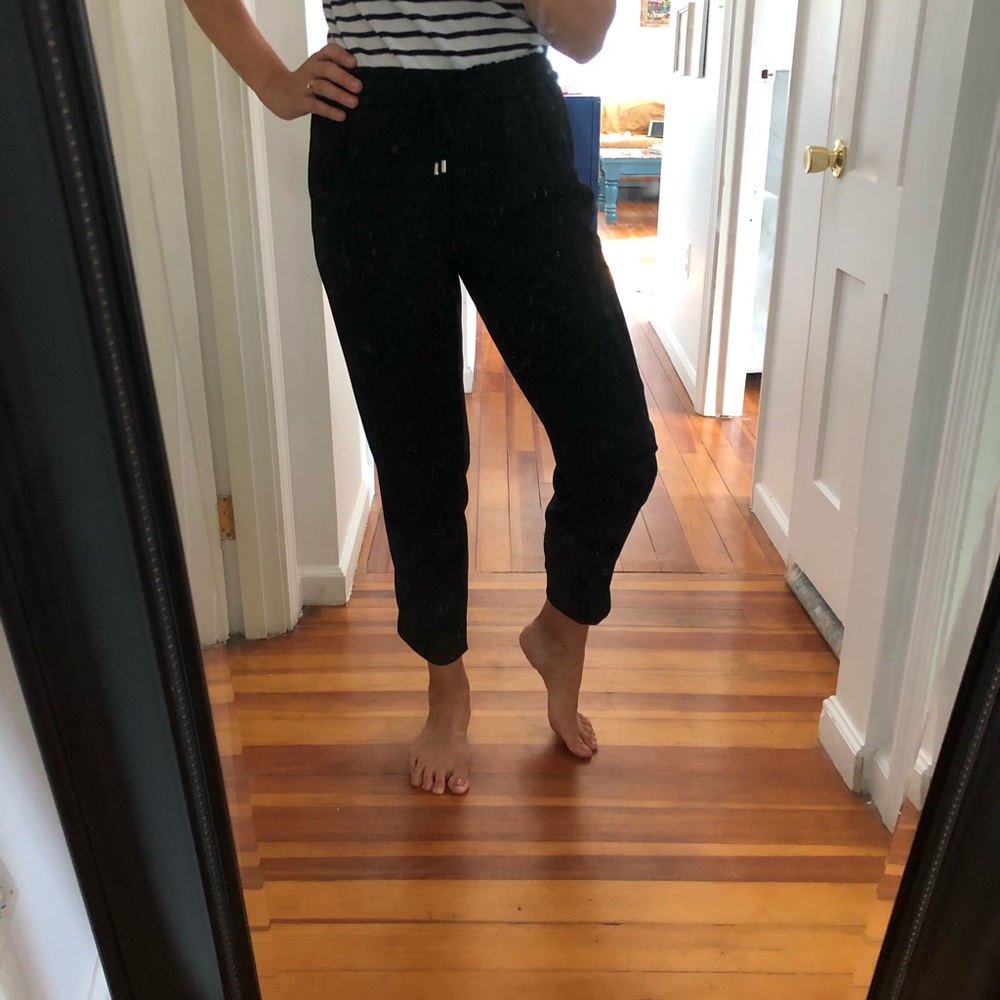 Zara black ankle jogger drawstring pant/slacks